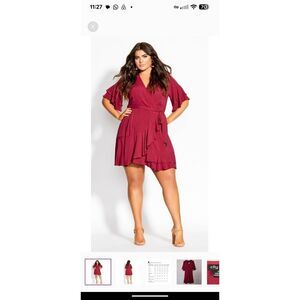 Sz XL (22/3XL) City Chic Dress Fiesta Fun in Rhubarb - BNWT!